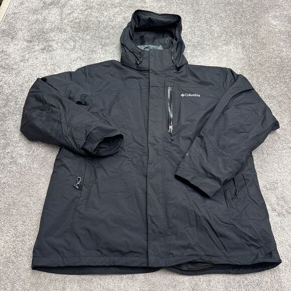 Columbia Interchange Omni Heat Ski Snow Hoodie Jacket Mens XXL Black Outdoor - Picture 1 of 16